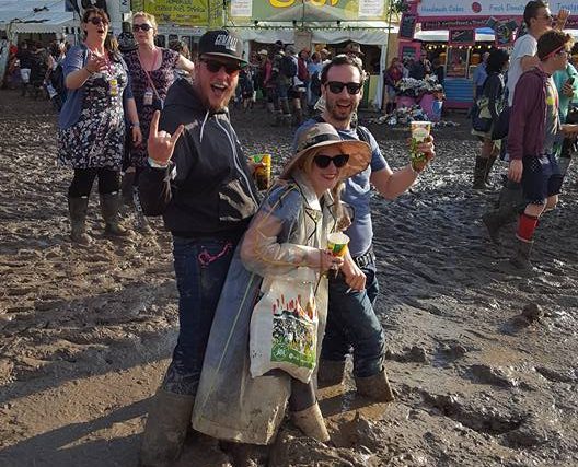 Matt and Charli in the mud