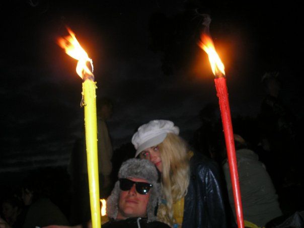 Charli Morgan and her husband Matt Glass at Glastonbury