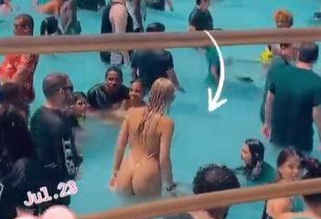 Woman’s ‘inappropriate’ G-string swimsuit at family water park splits opinion