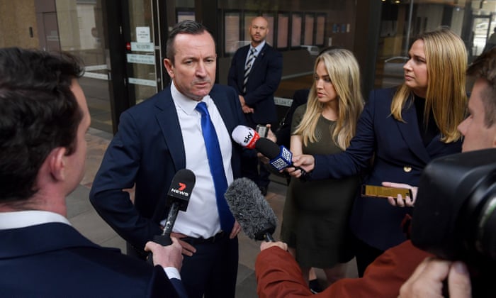 WA Premier Mark McGowan at the federal court of Australia in Sydney, 9 March, 2022.