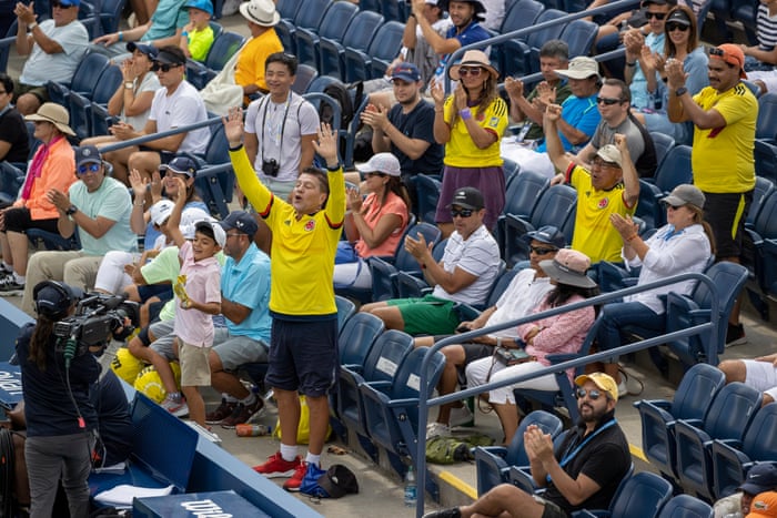Spectators cheer for Camila Osorio during her match against Alison Riske-Amritraj.