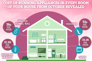 Cost of running appliances in every room of your house from October revealed