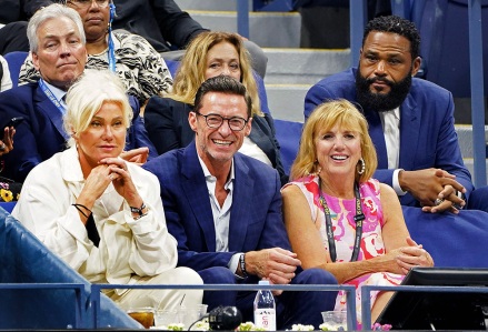 Deborra-Lee Furness, Hugh Jackman and Anthony Anderson in attendance for opening night of the 2022 US Open inside Arthur Ashe Stadium at the Billie Jean King Tennis Center in Flushing Meadows Corona Park in Flushing NY on August 29, 2022. (Photo by Andrew Schwartz)
2022 US Open Tennis Championships, queens, Usa - 29 Aug 2022