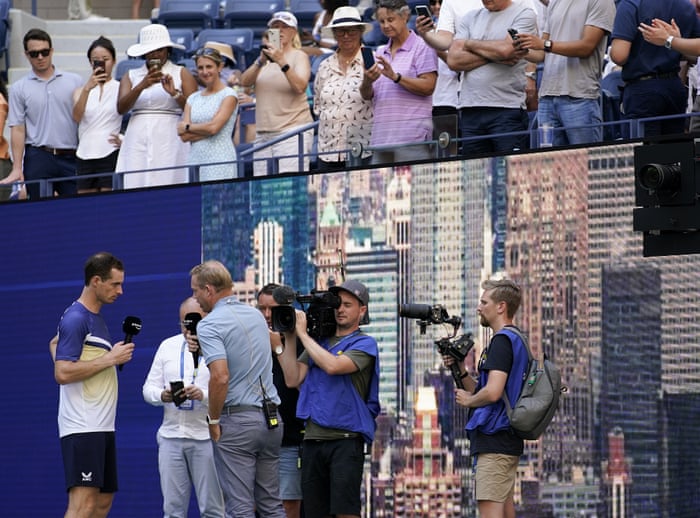 Andy Murray is interviewed after defeating Emilio Nava.